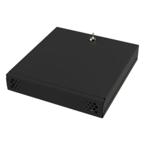 EPCOM INDUSTRIAL GABVID2R3 – Gabinete Metálico para DVR/NVR / Acero Calibre 20 / Tapa Superior Desmontable / Doble Ventanilla Frontal / Chapa de Seguridad con Llave / Fijación Escritorio o Pared
