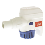 RULE RM500B – Bomba Sumergible de Achique / Automatizada 500 GPH / 12 V DC / Sensor Integral / Altura de Descarga 2 m (6.6 ft) / Manguera 19 mm (3/4 pulg)