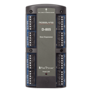 ROSSLARE SECURITY PRODUCTS D-805 – Tablilla de Expansión / 4 Lectores / 4 Relevadores / 8 Entradas Supervisadas / OSDP / Wiegand y Clock & Data