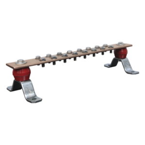 TOTAL GROUND TG-BPS-240 – Barra de Unión de Cobre / 16 Contactos / 2" x 15-1/4" x 1/4" (50.8 x 387.35 x 6.35 mm) / Ampacidad 2649 A / Acero Inoxidable