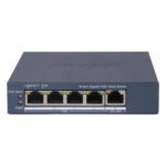 HIKVISION DS-3E1505P-EI/M – Switch PoE+ Gigabit / 4 Puertos PoE+ / 1 Puerto Uplink / Monitoreable / Alcance Extendido 300 m (984.3 ft) / 45 W / Gestión Cloud