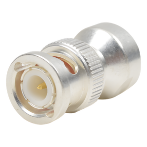 RF INDUSTRIES,LTD PT-4000-004 – Adaptador Coaxial RF / Hembra UNIDAPT a BNC Macho / Bronce Chapado Plata / Contactos Oro 24K / Dieléctrico Teflón