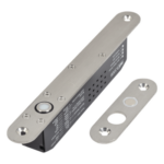 RCI - DORMAKABA 3308 – Cerradura de Perno Eléctrica / Diseño Estrecho para Perfiles Delgados / Temporizador 10 s / Buzzer y LED Bicolor / 12-24 VDC / Sensor de Estado de Puerta