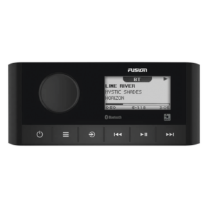 GARMIN 10-02405-00 – Sistema de Audio Marino / Pantalla LCD 2.3" / Bluetooth y ANT / 180 W Pico / 22 W RMS x 4 / 2 Zonas Multi-Zone / IPX6 e IPX7 / Compatible con AM, FM, DAB+, AUX / Actualizaciones Inalámbricas