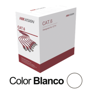 HIKVISION DS-1LN6U-W/CCA – Bobina de Cable UTP / Cat 6 / 24 AWG / 305 m (1000 pies) / CCA / PVC CM / Interior / 250 MHz / PoE / Blanco