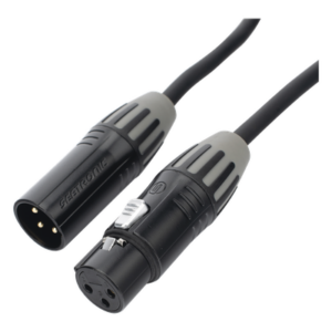 COSMICONN CMC-MF3-MM3-L-5M – Cable XLR / 3 Polos / Conectores Macho-Hembra / Contactos Dorados 24k / Triple Blindaje / 5 m (16.4 ft) / Nylon Flexible