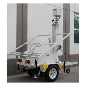 PRECISION PST-VTS-2P – Remolque con Mástil Retráctil / 7.5 m (24.6 ft) / Videovigilancia e Iluminación / Montaje Adaptable / Energía Solar / Baterías