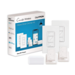 LUTRON CASETA WIRELESS PBDGPKG2W – Kit de Iluminación Inteligente / Hub Smart Bridge / 2 Atenuadores Sin Neutro / 2 Controles Pico / 600 W Incandescente / 150 W LED / HomeKit