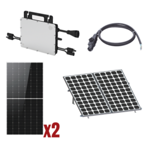 HOYMILES HMS1000KIT1 – Kit Solar Interconexión / 1kW 220Vca / Microinversores / 2 Módulos 645W / Montaje Incluido