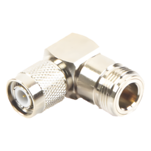 RF INDUSTRIES,LTD RFT-1234-11 – Adaptador Coaxial / Ángulo Recto / TNC Macho a N Hembra / Cuerpo Bronce Niquelado / Contacto Oro 24K / Aislante Teflón