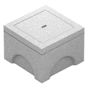 APLICACIONES TECNOLOGICAS AT010K – Arqueta de hormigón / 410x410 mm (16.1x16.1 in) / Cierre hermético / Resistente a clima extremo / Diseño modular