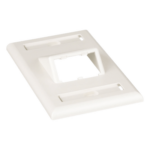 PANDUIT CFPSL2IWY – Placa de Pared Vertical / 2 Puertos Mini-Com Inclinados / ABS / Blanco Mate / Con Etiquetas