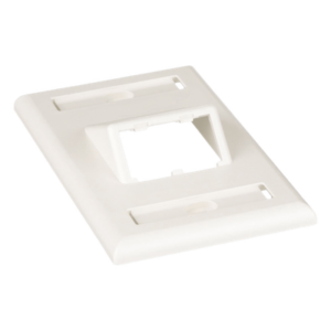 PANDUIT CFPSL2IWY – Placa de Pared Vertical / 2 Puertos Mini-Com Inclinados / ABS / Blanco Mate / Con Etiquetas