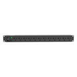 PANDUIT P12B30M – PDU Básico para Rack / 12 Contactos NEMA 5-20R / Entrada NEMA L5-20P / 20 Amp / 120 Vca / Montaje Horizontal 1UR / Cable 3 m (9.8 ft)
