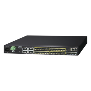 PLANET XGS3-24242-V3 – Switch Core Capa 3 / 24 SFP 100/1000X / 8 RJ45 Gigabit Compartidos / 4 SFP+ 10G / 95.23 Mpps / 1.44 x 0.79 x 0.14 pies