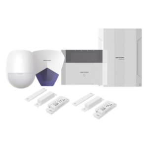 HIKVISION DS-PHA64-LP/PACK(B) – Kit Panel de Alarma Híbrido / 64 Zonas / Teclado LCD con Lector de Tags / Sirena 105 dB IP54 / PIR 18 m (59 ft) 90° / Inmune a Mascotas 10 kg