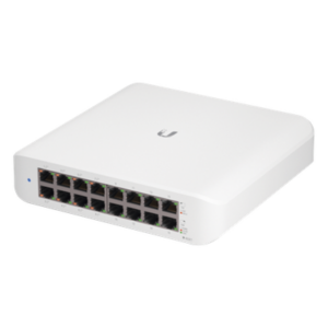 UBIQUITI USW-LITE-16-POE – Switch administrable PoE / 16 puertos Gigabit / 8 puertos 802.3af/at / 45 W / 16 Gbps throughput / 7.5 x 7.3 x 1.7 pulgadas