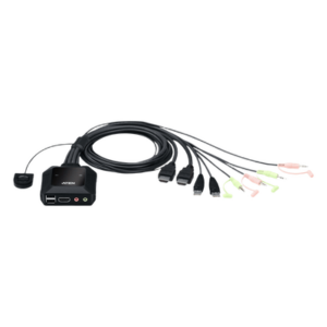 ATEN CS22H – Conmutador KVM / 2 Puertos / HDMI 4K 60 Hz / DCI 4096x2160 / HDCP 2.2 / Audio 3.5 mm / USB 2.0