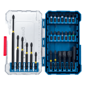 DONGCHENG D092501 – Juego de Puntas de Destornillador de Impacto / 26 Piezas / Entrada Hexagonal 1/4" / Acero S2 / Extensión Magnética 150 mm (5.9 ft)