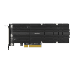SYNOLOGY M2D20 – Adaptador SSD M.2 NVMe / PCIe 3.0 x8 / 2 Ranuras M-Key / Formatos 22110 y 2280 / Perfil Bajo y Altura Completa