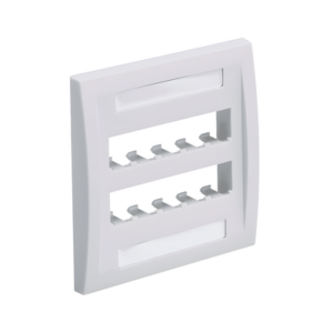 PANDUIT CFPE10IW-2GY – Placa de Pared Vertical / 10 Puertos Mini-Com / Etiquetas con Cubierta / ABS Impacto / Blanco Mate