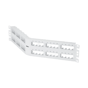 PANDUIT CPPA48FMWWH – Panel de Parcheo Modular / 48 Puertos / Angulado Instalación al Ras / Sin Blindaje / 2 UR / 19 pulgadas
