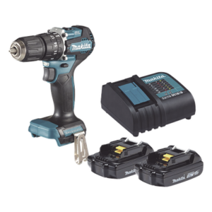 MAKITA DHP487SYX2 – Taladro Rotomartillo Inalámbrico / 18V / 1,700 RPM / 40 N.m / Mandril 13 mm (1/2') / Motor Sin Escobillas / 2 Baterías 1.5 Ah