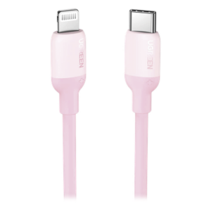UGREEN 60625 – Cable USB-C a Lightning / Certificado MFi / 1 m (3.3 ft) / Carga Rápida PD 20W / Sincronización 480 Mbps / Silicona y TPE / Rosa