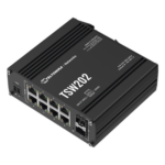 TELTONIKA TSW202 – Switch Industrial Administrable L2 / 8 Puertos PoE+ 240W / 2 SFP / Profinet / -40°C a 75°C / IP30
