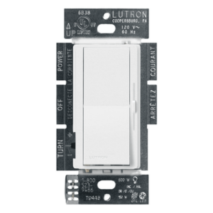 LUTRON ELECTRONICS DVSCCL153PSW – Atenuador de Pared / LED/CFL 150 W / Incandescente 600 W / Un Polo o 3 Vías / 150 Niveles de Luz / 120 V CA / Blanco Nieve