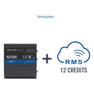 TELTONIKA RUT200+1YRMS – Router Celular Industrial / 4G LTE Cat 4 / 150 Mbps / Wi-Fi 2.4 GHz / -40°C a 75°C / Gestión RMS 1 Año