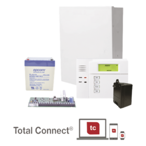 HONEYWELL HOME RESIDEO VISTA48/6150TB – Panel de alarma híbrido / Hasta 48 zonas (40 inalámbricas) / 3 particiones / 48 usuarios / Kit con teclado, batería y transformador