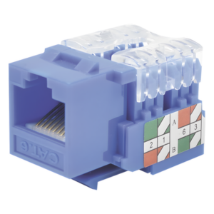 LINKEDPRO BY EPCOM LP-KJ-601-BU – Módulo Jack / Cat6 Clase E / Keystone 110 / Impacto / RJ45 No Blindado / Azul