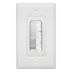 LINKEDPRO BY EPCOM LP-FP-BRUSH – Placa de Pared Pasa Cable / Tipo Cepillo / 1 Puerto / Montaje Vertical / Cerdas Antipolvo / Color Blanco