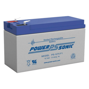 POWER SONIC PS-1270-F1 – Batería de Respaldo / 12V / 7 Ah / Tecnología AGM/VRLA / Terminales F1 / 5 Años Vida Útil / UL Reconocida