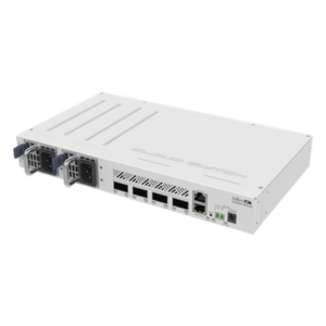 MIKROTIK CRS504-4XQ-IN – Conmutador / 4 Puertos QSFP28 100G / Chip Marvell DX4310 / 25W / Fuentes Intercambiables en Caliente