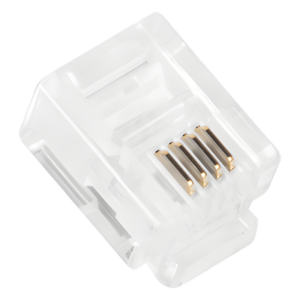 LINKEDPRO BY EPCOM TCRJ11-100 – Plug Modular RJ11 / 4 Contactos / Chapado Oro 50 Micras / Paquete 100 Piezas
