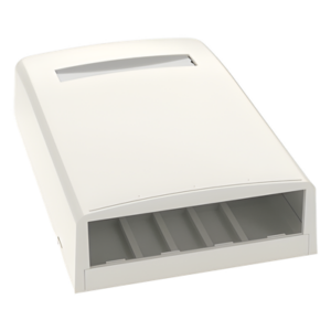 PANDUIT CBX4IW-AY – Caja de Montaje en Superficie / 4 Puertos Mini-Com / ABS / Blanco Mate / 73.6 x 27 x 114.3 mm