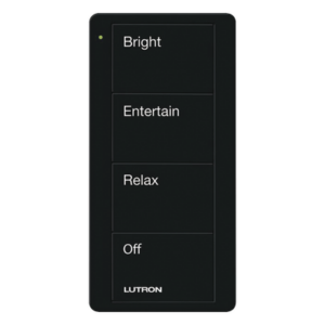 LUTRON ELECTRONICS PJ24BGBLP03 – Control Remoto Inalámbrico de Escenas / 4 Botones / 3 Escenas + Apagado / RF 431-437 MHz / Alcance 18 m (59 ft) / Batería 10 Años