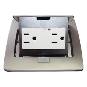 THORSMAN TH-MC-PC – Mini Caja de Piso Rectangular / Acero Inoxidable / 2 Contactos 127V / 15A / 12.4 x 12 x 7.2 cm / 4.88 x 4.72 x 2.83 pulg