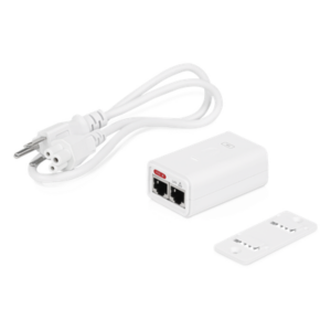 UBIQUITI POE-24-7W-G-WH – Adaptador PoE / Gigabit 10/100/1000 Mbps / 24 VDC 0.3 A / Protección ESD / 72 x 45 x 33 mm / Interior