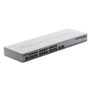 MIKROTIK CRS326-24G-2S+RM – Switch / 24 Puertos Gigabit / 2 Puertos SFP+ 10G / Dual OS / 88 Gbps / 1 RU