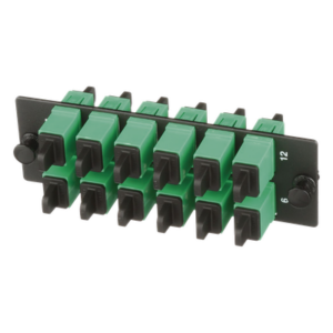 PANDUIT FAP12WAGSCZ – Placa Acopladora de Fibra Óptica / 12 Conectores SC/APC / Monomodo OS1/OS2 / Color Verde / Cerámica Zirconia