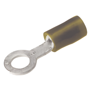 HUBBELL BURNDY HUB-TN1014 – Zapata Terminal Aislada / Ojillo 1/4" (6 mm) / Calibre 12-10 AWG / Barril Largo 34 mm (1.32 in) / Cobre Galvanizado Electrolítico