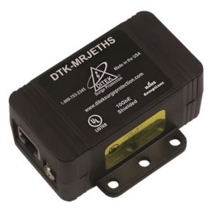 DITEK DTK-MRJETHS – Protector de sobretensión / 10GbE / RJ45 blindado / CAT5e-CAT6A / 20kA / 75V L-G / 6.4V L-L / 144W