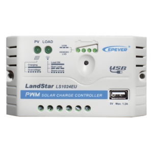 EPEVER LS-1024-EU – Controlador de Carga Solar PWM / 10A / 12/24V Auto / USB 5V/2A / Tierra Positivo Común / LED