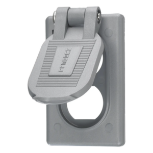 HUBBELL HUB-HBL-522-2 – Tapa para Intemperie / Montaje Vertical Dúplex / Termoplástico Resistente a Impactos y UV / -40°C a 75°C / 4.58 x 2.86 x 1.1 in