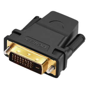 UGREEN 20124 – Adaptador DVI Macho a HDMI Hembra / 1080p@60Hz / Conectores Chapados en Oro / 3.28 pies