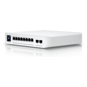 UBIQUITI USW-ENTERPRISE-8-POE – Switch Capa 3 / 8 Puertos 2.5G PoE+ / 2 Puertos SFP+ 10G / 120W PoE / Pantalla LCM 1.3" / 40 Gbps