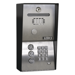 DKS DOORKING 1802-090 – Audioportero Telefónico / 100 Números / Control 2 Puertas / Montaje Sobreponer / Anti Vandálico / Línea Análoga o Digital